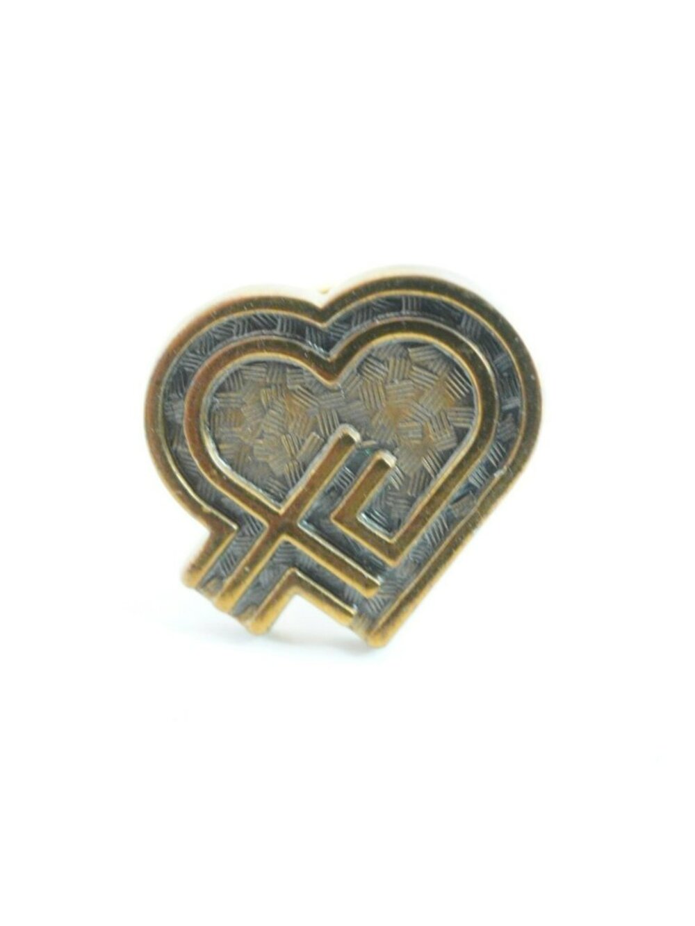 Heart-Shaped Jostens Brass Pin Vintage Lapel Accessory